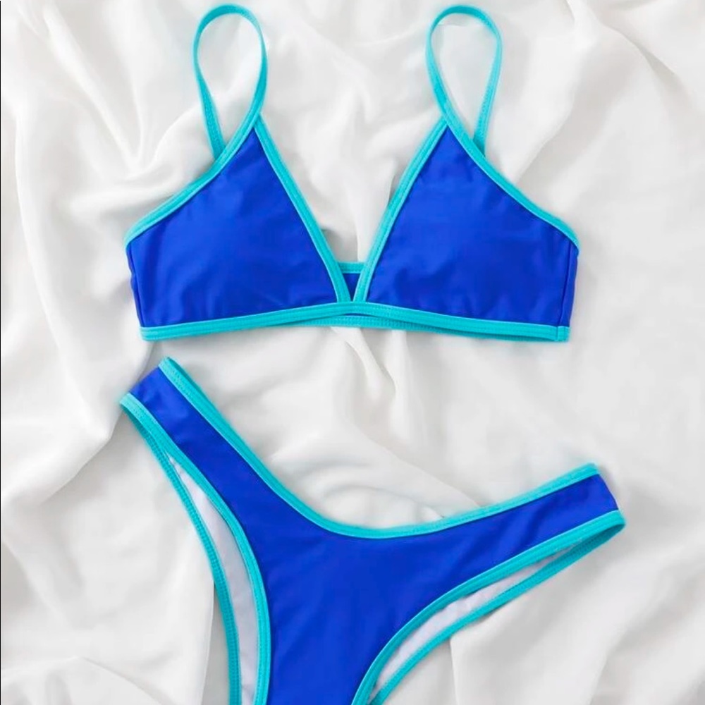 Blue shein bathing suit.